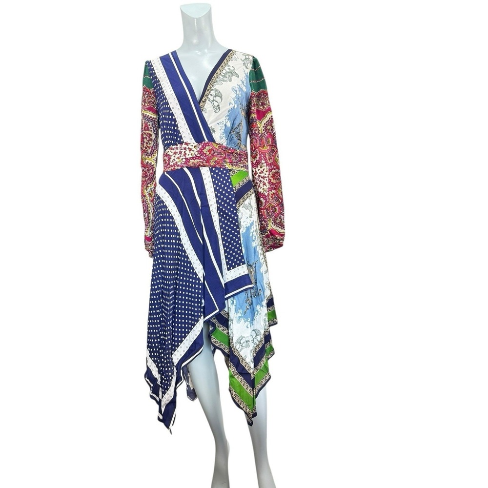 ANTHROPOLOGIE ISTANBUL‎ WRAP DRESS by MOULINETTE SOEURS WOMENS 8 Scarf Hem